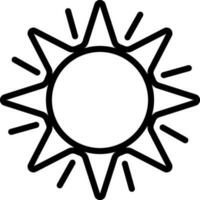 Black Line Art Sun Icon in Flat Style. vector