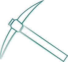 Thin line illustration of a pickaxe. vector