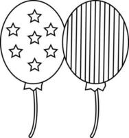 Balloons in black line art. vector