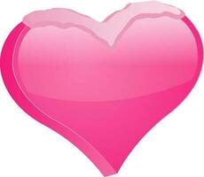 3D heart in pink color. vector