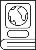 Isolated Geography Book Icon In Line Art. vector