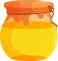 Glossy golden clay pot decorated with orange ribbon. vector