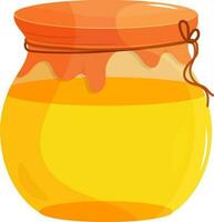 Glossy golden clay pot decorated with orange ribbon. vector