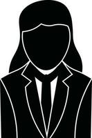 Front style of faceless girl wearning coat and tie. vector