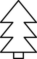 Line art illustration of Xmas tree icon. vector