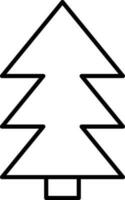 Line art illustration of Xmas tree icon. vector