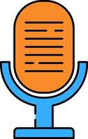 Microphone Icon In Blue And Orange Color. vector
