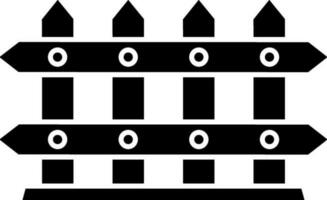 Fence Icon In Black And White Color. vector