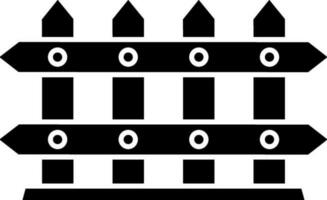 Fence Icon In Black And White Color. vector