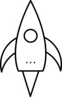 Isolated Rocket Icon In Black Outline Style. vector