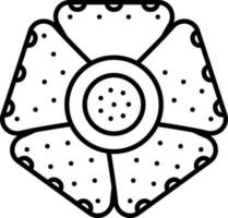 negro Delgado línea rafflesia flor icono en plano estilo. vector