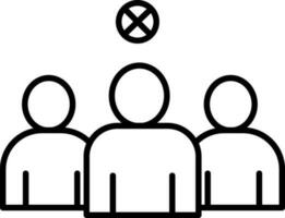 No Crowd or Keep Space Maintain People icon in Line Art. vector