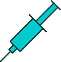 Flat Illustration Of Turquoise Syringe Or Injection Icon. vector
