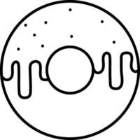 Isolated Doughnut Icon In Black Linear Style. vector