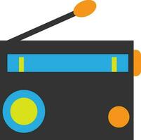 Radio in black and blue color. vector