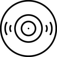 CD Compact Disk icon in black line art. vector