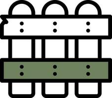 Fence Icon or Symbol in White and Green Color. vector