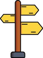 Signboard icon in yellow and brown color. vector