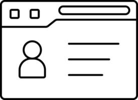 Account or Profile Page Icon In Black Line Art. vector