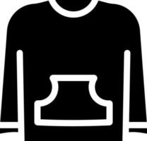 black and white Color Sweater Or Jacket In Flat Style. vector