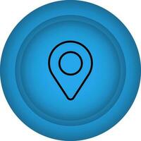 plano estilo mapa botón azul icono. vector