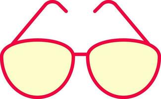 Isolated Goggles Icon In Red And Yellow Color. vector