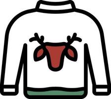 Colorful Sweater With Reindeer Face Icon. vector