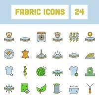 Colorful Set Of Fabric Icons In Flat Style. vector