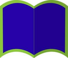 Blue open book on white background. vector