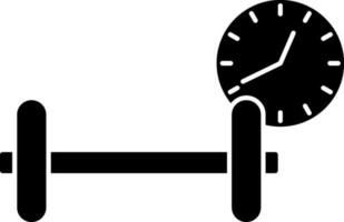 Gym Time Icon In black and white Color. vector