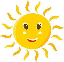 Flat Illustration Of Laughing Sun Icon. vector