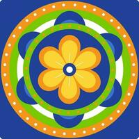 Colorful Floral Or Rangoli Element In Flat Style. vector