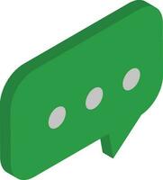 3D chat icon in green color. vector