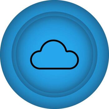 Cloud Symbol Button Icon In Blue Color. vector