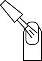 Applying Nail Paint Icon In Linear Style. vector