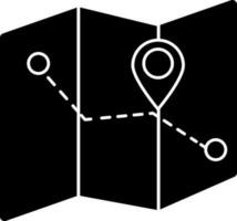 negro y blanco mapa navegación icono en plano estilo. vector