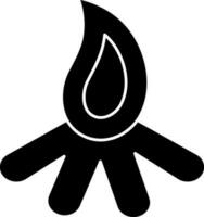 Bonfire Icon In black and white Color. vector