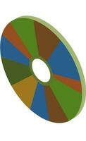Colorful CD Compact Disk icon in 3d. vector