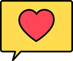 Favourite or Love Message icon in red and yellow color. vector