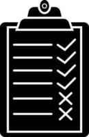 Black and white checklist icon in flat style. vector