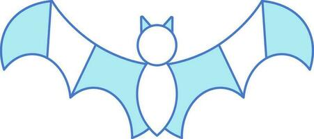 Bat Icon Or Symbol In Blue And White Color. vector