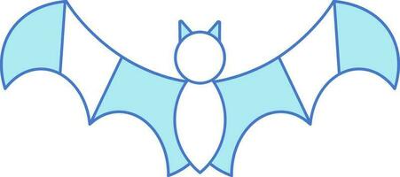 murciélago icono o símbolo en azul y blanco color. vector