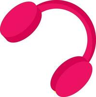 Pink Headphone Element On White Background. vector