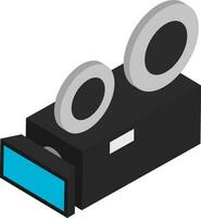 3D isometric icon of video camera. vector