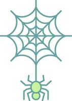 Spider web Icon In Green And White Color. vector