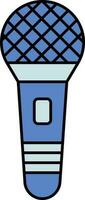 Isolated Wireless Microphone Icon In Blue Color. vector
