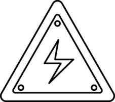 voltaje advertencia icono en negro línea Arte. vector
