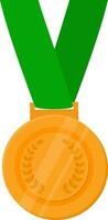 Medal Element In Yellow And Green Color. vector