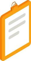 Isometric clipboard element on white background. vector