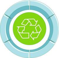 3D circle infographic with recycle symbol. vector